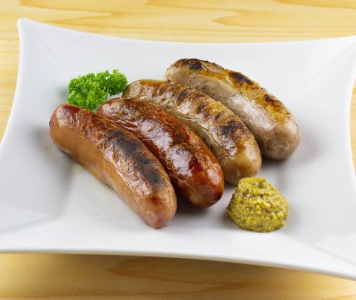 Assortment of four kinds of sausages