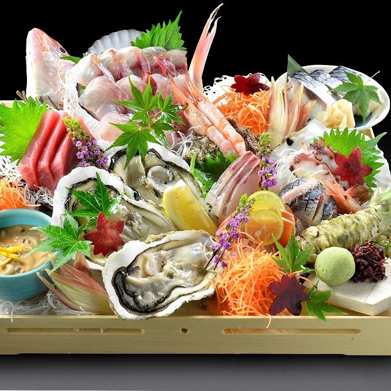 Enjoy live fish and squid delivered directly from Katsuura and Tateyama to your heart's content!