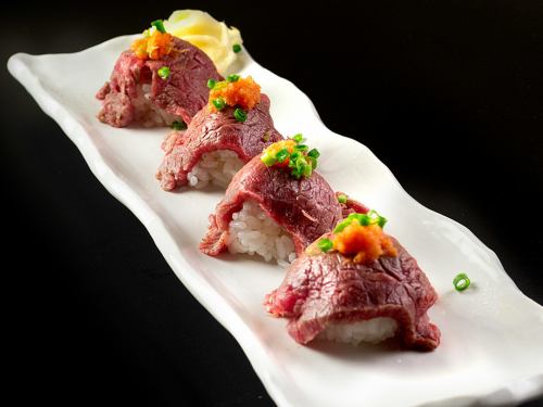 Grilled Wagyu beef sushi