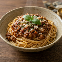 パスタ無農薬米粉麺（ミートソース、ナポリタン、カルボナーラ等）