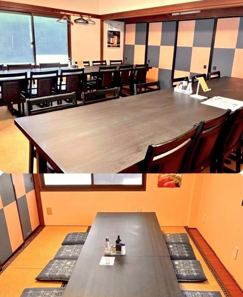 2Fの個室は2部屋。12名様以上のお席は、テーブル席となります。小さなお子様用の椅子はございません。ふすまを外せば最大36名様までOKなので、各種宴会・会合等などなど。早めのご予約をオススメしております！2階は３時間を目安にご利用をお願いしております。