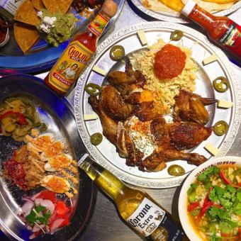 "Easy Mexican course with famous rotating chicken" [Includes all-you-can-drink♪ 3,980 yen]