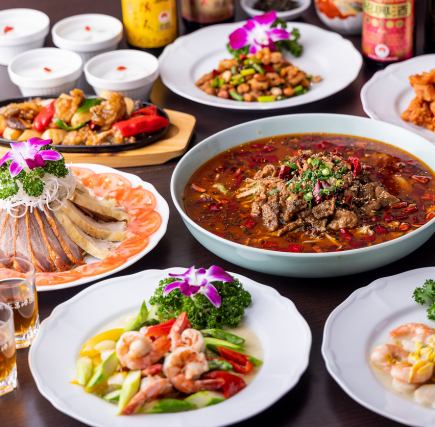 【畅饮】夏季限定!享用红麻婆豆腐配天使虾和时令空心菜套餐☆ 5060日元 → 4500日元