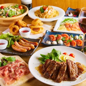 「人气套餐」8道菜品，含3小时无限畅饮4,000日元