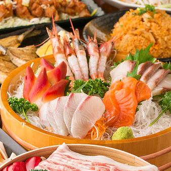 宴会/普段使いに♪『極コース』お造り6種、のどぐろ塩焼き！地酒含む3時間飲み放題付全9品6000円