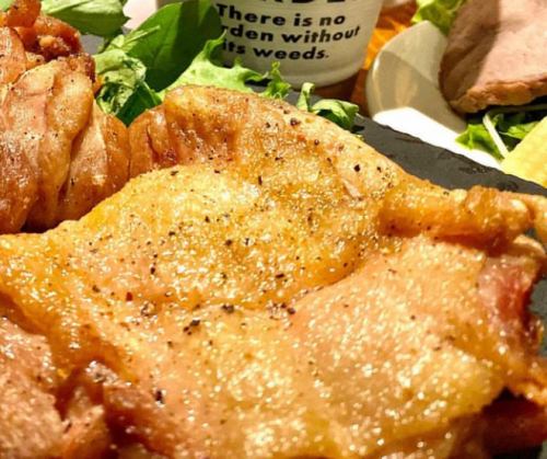 国産鶏もも使用 パリパリチキンステーキ(レモンペッパー/ガーリック/バジル 各)