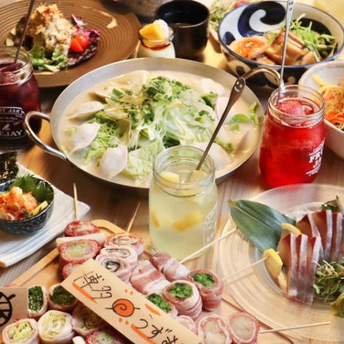 Special vegetable roll skewer x Hakata bite dumplings all-you-can-drink course available ♪