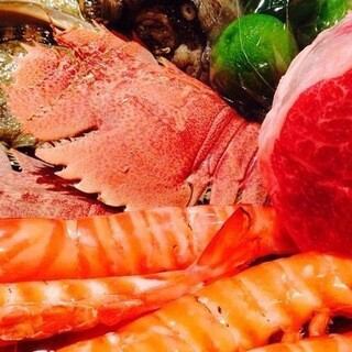 【本日おまかせ】当日仕入れの魚介、白老阿部牛、近江軍鶏を中心にご提供!3時間16500円(税込)