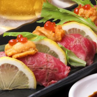 [包括和牛uniku和鮭魚子寶石壽司！]120道菜2.5小時[無限暢吃][無限暢飲]套餐4,150日元