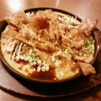 Fluffy and creamy okonomiyaki-style dish with yam and natto