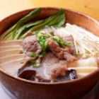 南瓜汤配薄切牛肉和米粉