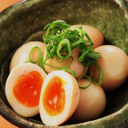 Soft-boiled quail egg