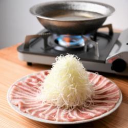 Pork shabu-shabu with lots of green onions