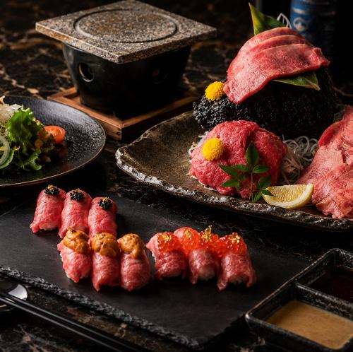 和牛料理や肉寿司を思う存分楽しめる贅沢肉食べ放題コース
