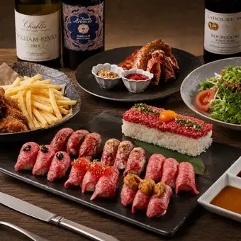 【180分钟畅饮】无限量供应牛舌、牛腩肉串和肉寿司 ◎ 12道菜套餐【¥6000 → ¥5000】
