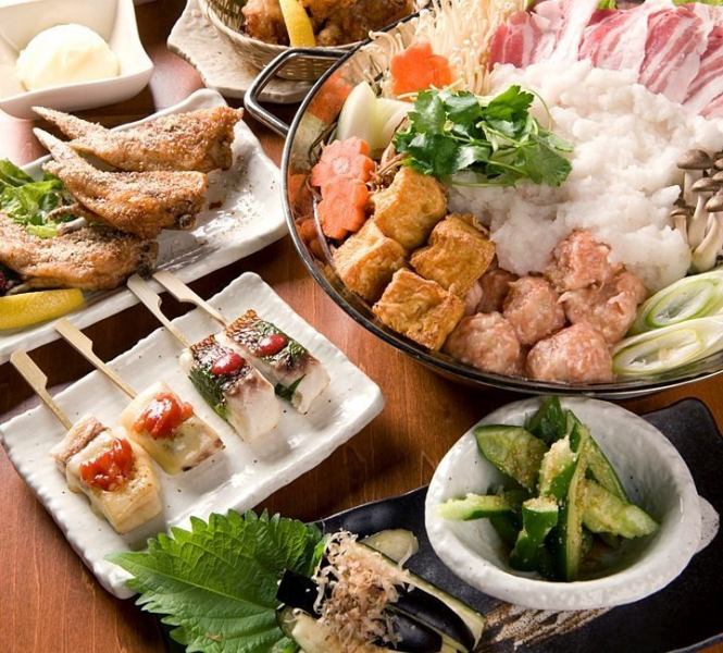 ＜飲み放題付き！＞串4種やひね鳥炙りなど全6品『4,000円コース』