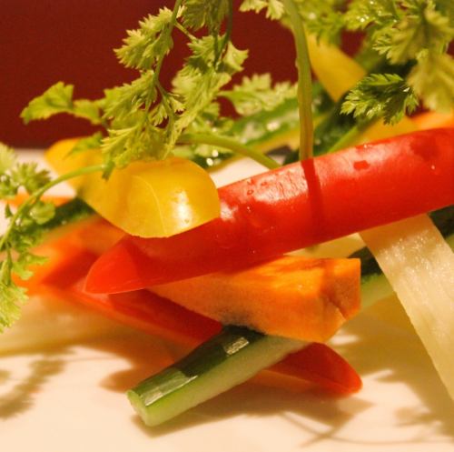 Colorful vegetable stick salad