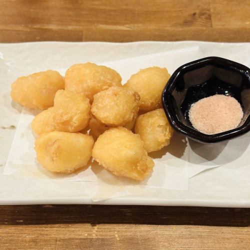 青森にんにくの天ぷら -ピンクソルト添え-