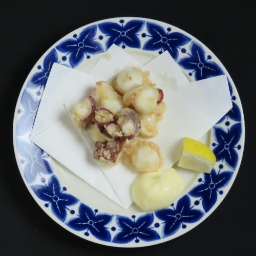 Fried raw octopus