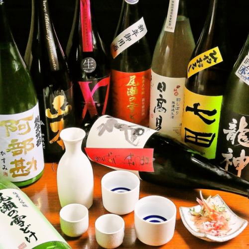 A wide selection of local sake from all over Japan
