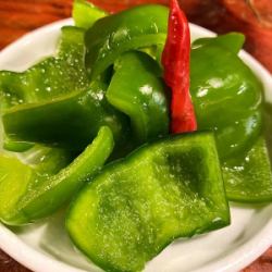 Lightly pickled green peppers