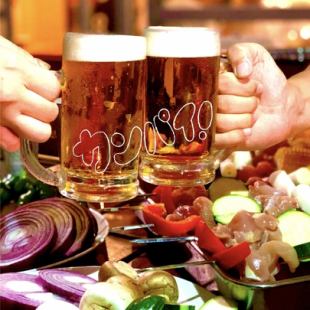 テラス席限定★手ぶらBBQスタンダードコース★3980円【料理7品＋飲放120分】