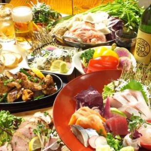 Local chicken and Sendai parsley hotpot course ★ 5,500 → 4,500 yen [Sendai parsley hotpot + 8 sashimi dishes + 120 minutes of all-you-can-drink]