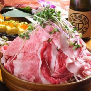 【新年夜派對★早鳥優惠】「特製肉火鍋+刺身套餐」 5,500日圓 → 4,500日圓【8道菜+120分鐘暢飲】