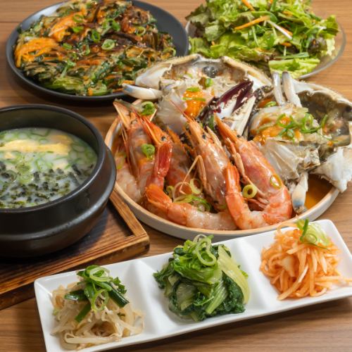 절품 다레가 포로가 된다!본고장 한국의 맛 '강장케장&세우' 대만족의 전 6품 코스≪6,600엔(부가세 포함)≫
