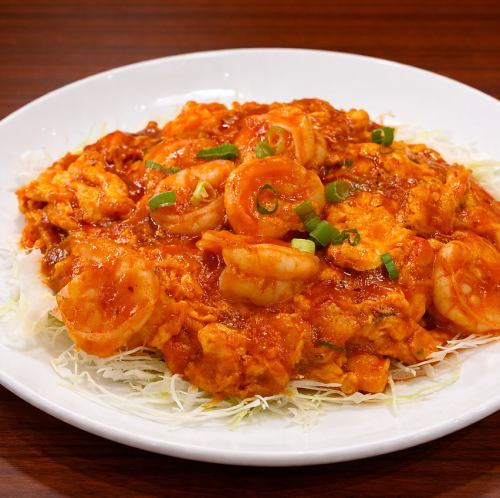 えびと卵のチリソース炒め