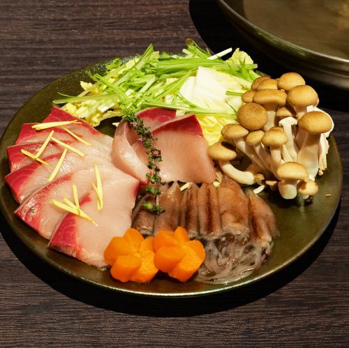 Yellowtail and firefly squid shabu-shabu (1 portion)