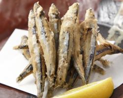 Deep-fried Kibinago from Akune, Kagoshima