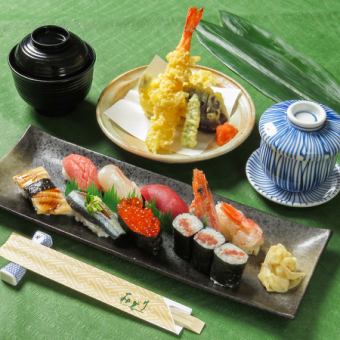 【握り・天婦羅・デザート他】プレミアムランチ