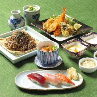 冷やしとろろ蕎麦とミックスフライ御膳(6月7月8月)