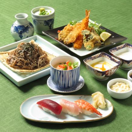 冷やしとろろ蕎麦とミックスフライ御膳(6月7月8月)