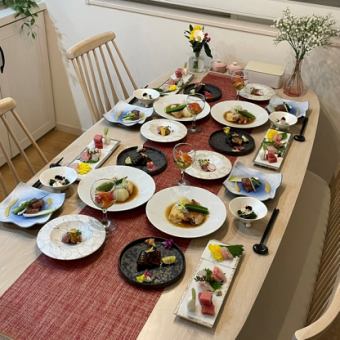 【出張料理プラン　プロの料理をご家庭で堪能♪家族の集まりなどにおすすめ】7品8000円(税込)～