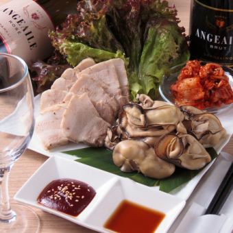 1.5時間3980円【生牡蠣と牡蠣ポッサム食べ放題】ブランド生牡蠣とポッサム食べ放題！おつまみも