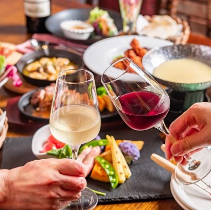 [Choice of cheese fondue] Chef's recommended course + 100 minutes all-you-can-drink◆5,500 yen