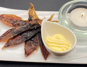 Grilled dried firefly squid mayonnaise