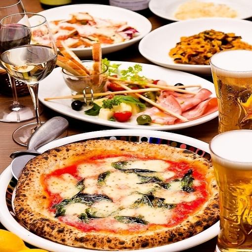 [2H all-you-can-drink included] Seating 2.5H ● [6 dishes total 4400 yen] All-you-can-eat 22 types of oven-baked pizza 5100 yen ⇒ 4700 yen