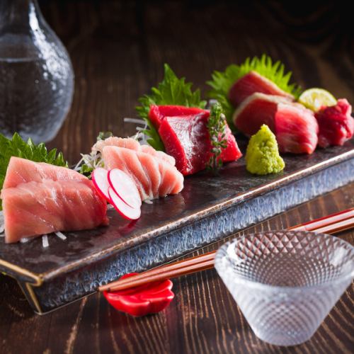 Five kinds of tuna sashimi