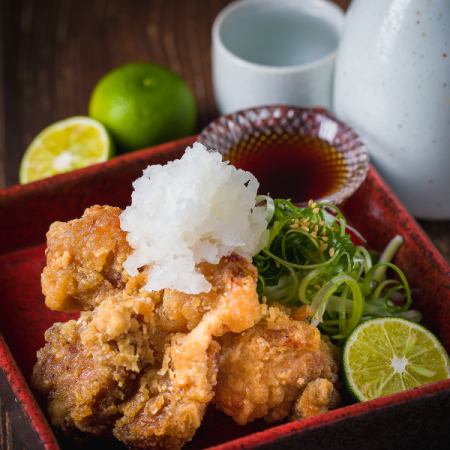 Aged fried chicken with sudachi ponzu sauce