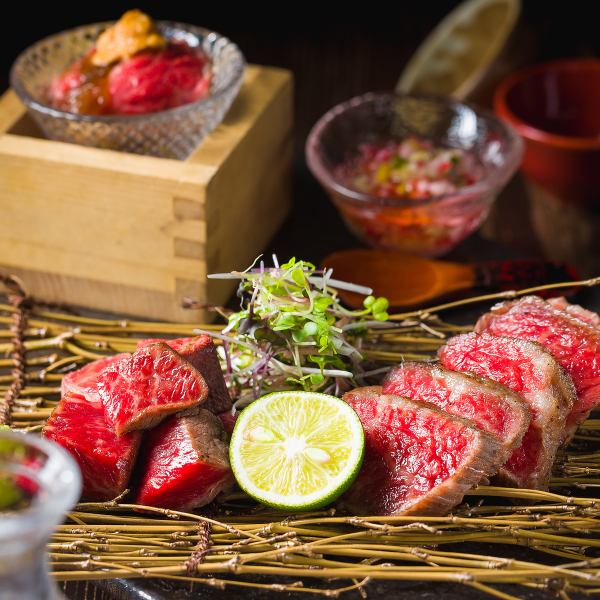 A perfect marriage of Japanese black beef and sake ☆ Kura Bar's meat platter