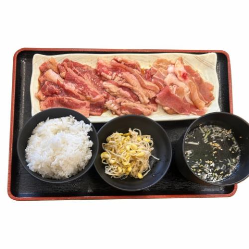 カルビ3種盛り定食