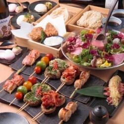 ★串焼きで宴会★『いろどり野菜肉巻き串コース』　4,000円(税込)