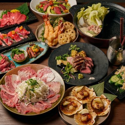 [All-you-can-drink for 3 hours] A4 Wagyu beef shabu-shabu x sukiyaki - Specialty course - *Fridays, Saturdays, and before holidays 2.5 hours