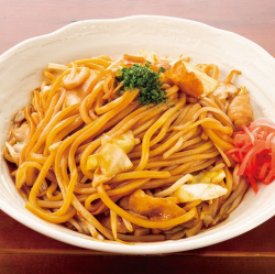 Chewy thick noodles fried soba