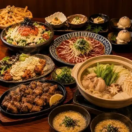 【接待など◎】選べる鍋＆炭火焼き付！3時間飲み放題付!全9品《毘沙門天コース》