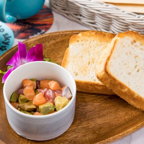 トースト ポキ付き