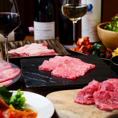◇Most popular◇A full lineup including 3 types of premium Japanese beef and thick-sliced tongue♪ ``Standard course'' 6000 yen